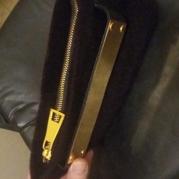 Makeup bag or clutch with big gold plate for personal engraving!!! - Picture 2 of 3